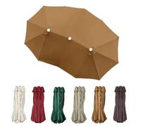 SMELEDFCFK Toile De Remplacement Grand pour Parasol Double Housse De Rechange pour Parasol 4.6m Toile De Parasol 12 Baleines Auvent De Parasol XXL(Khaki)