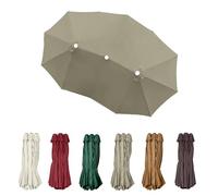 SMELEDFCFK Toile De Remplacement Grand pour Parasol Double Housse De Rechange pour Parasol 4.6m Toile De Parasol 12 Baleines Auvent De Parasol XXL(Light Grey)