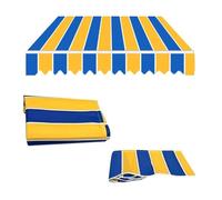 SMELEDFCFK Toile De Remplacement pour Auvent De Terrasse Tissu De Rechange pour Store Banne Rétractable Rayé 2m 3.0m 3.6m 4m 5m 6m 7m Toile D'auvent(Yellow+Blue,3.6x3.0m/12x10ft)