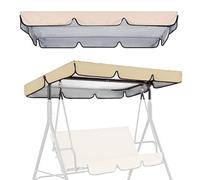 SMELEDFCFK Toit De Balançoire De Remplacement Toit De Rechange pour Balancelle De Jardin 2-3 Places Toile De Rechange pour Balancelle Protection UV Imperméable(Beige,77x49in/195x125cm)