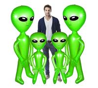 SMELEYOU Alien Gonflable 4pcs Halloween Boule des Ballons extraterrestres sans Fuite de PVC Jouet Extraterrestre drôle décorations de fête extraterrest