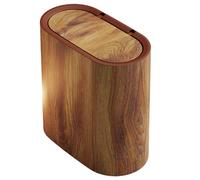 SMELEYOU Couche de salle de bain étroite peut mince poubelle avec un couvercle gastronomie en plastique à grains en bois pour le bureau la chambre à coucher