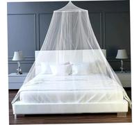 SMELEYOU Couvre de lit Grand Filet de lit en Respirant des Rideaux Suspendus légers pour Les Lits Rois Simples couchés Ronds Blanc Rond Princesse pour Filles Adultes