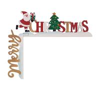 SMELEYOU Décoration de Cadre de Porte Noël Sant Noël Tenant des Cadeaux Porte décor en Bois Mignon Topper 6x9 Pouces Signe pour décorations Coin Gauche