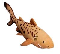 SMELEYOU Grand Requin en Peluche de 20 Pouces, Oreiller en Peluche Doux, Jouet à câliner Multi-Usage pour décoration de lit, canapé, Enfants, Adolescents, Amoureux (Marron)