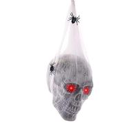 SMELEYOU Halloween Decor Halloween Animatronics 21.7x6.7x5.9 in Voice Activé Squelette Suspendu avec des Yeux Horror Horror Horror avec Une Toile d'araignée pour yan
