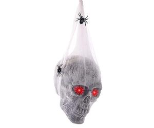 SMELEYOU Halloween Decor Halloween Animatronics 21.7x6.7x5.9 in Voice Activé Squelette Suspendu avec des Yeux Horror Horror Horror avec Une Toile d'araignée pour yan