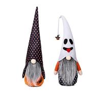 SMELEYOU Halloween Decoration 2PCS Witch Gnomes décorations Halloween en Peluche, Hat fantôme Swedish Tomte Elf Doll Decor Indoor Home Party Ornements