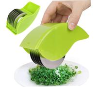 SMELEYOU Hopper Rouleau d'herbe avec 6 Lame Manuel Herb Grinder en Acier Inoxydable PP Cutter Herb Gadgets De Cuisine Lavable DéTachable pour La Coriandre Green De Persil Green