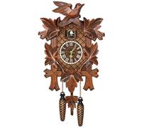 SMELEYOU Horloge de Coucou avec Oiseau de Travail Pendulum Morloge Murale en Bois Coucous en Bois idéal pour Le paroi la Maison COO COO avec Mode Nocturne idéal pour la Maison Salon