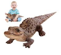 SMELEYOU Jouet en Peluche Crocodile réaliste de 39, 4 Pouces, Grand Animal en Peluche d'alligator avec des caractéristiques détaillées, Animaux en Doux pour garçons et Filles, Marron