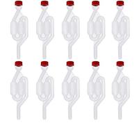 SMELEYOU Kit de SAS de Fermentation du vin, barboteur de SAS, Forme Haute Transparente de soupape d'échappement de Bouchon pour la Fabrication de vin de bière de Brassage, 10 pièces