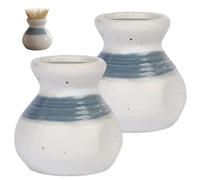 SMELEYOU Lot de 2 porte-cure-dents en céramique de style japonais, distributeur cure-dents décoratif vintage, récipient pour cuisine, restaurant, décoration d'intérieur, blanc