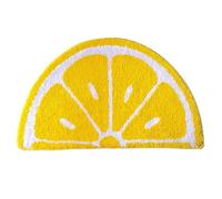 SMELEYOU Mat de Bain au citronnier, Tapis de Citron à Demi-Ronde Doux et Confortable, Tapis Porte à séchage Rapide séchage