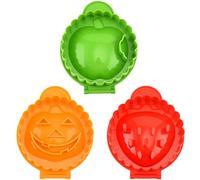 SMELEYOU Mini-tarte moule 3pcs pâte un fabricant de tarte à main de presse mignon en forme fruit mini-moules à gâteau Noël pour la cuisson Noël et des fournitures fête d'Halloween