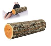 SMELEYOU Oreiller en Bois CréAtif en Bois Naturel, Coussin De Chaise Doux en Rondins, Coussins DéCoratifs en Forme De Souche De Grain De Bois Rond, Accessoires pour La Maison