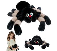 SMELEYOU Peluche araignée en Peluche Mignonne avec caractéristiques réalistes, Douce pour la décoration et la Compagnie, Kaki