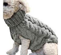 SMELEYOU Petit Pull Chiens Chiens de Chien Pull à col roulé à col roulé pulvérisant élastique chât de Noël Hiver épais Chauds cachets Classiques pour Chihuahua yorksyie tas Tasse Chat Gris l