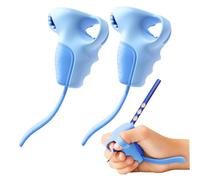 SMELEYOU Pinces à crayons pour enfants pour l'écriture manuscrite, 2 pièces, formateurs de correction avec rainures pour une bonne adhérence, aide à l'écriture bleue