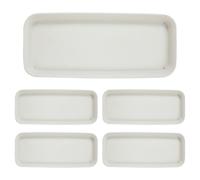 SMELEYOU Plateaux pour Plantes d'intérieur sans Trous, Soucoupe rectangulaire en Plastique pour Plantes de 12x6 Pouces, Plateau de jardinière réutilisable pour Pots, étagère Rebord fenêtre, 5 pièces
