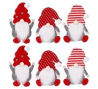 SMELEYOU Porte couverts de Noël 6pcs Jolie table de Noël Décoration sans visage Gnome Shape Cutlery porte table de Noël pour le dîner fête, Type 2