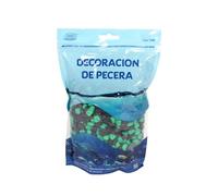 SMELL & SMILE Gravier d'aquarium pierre naturelle décorative pour aquariums d'eau douce et marine Substrat naturel pour décoration de fond 1 kg (noir-vert, 6-8 mm)
