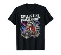 Smells Like Trash Spirit Funny Raccoon Grunge Pizza Skater T-Shirt