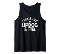 Smells Like Updog in Here Funny Dog Dad Blague Débardeur