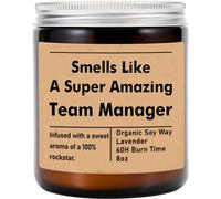 Smells Like World's Best Team Manager Bougie - Cadeau pour chef d'équipe - Cadeau pour nouveau leader - Bougie Future Leader - Cadeau amusant pour meilleur manager d'équipe - Bougie en cire de soja