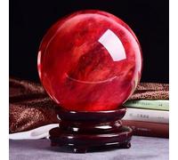 smelted red Crystal Ball Home Office Ornaments Luck Opening House Moving Gift,Red,170mm