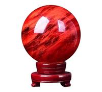 smelted red Crystal Ball Home Office Ornaments Luck Opening House Moving Gift,Red,240mm