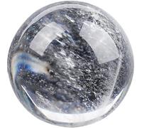Smelting Clear Crystal Ball, White Quartz Sphere for Home Office Decor, Fengshui Balls Ornaments with Stand for Witchcraft Orbs,16cm/6.3in Gemstone Stone