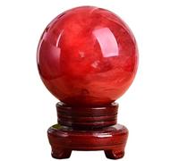 Smelting Stone Red Crystal Ball Craft Sculpture for Feng Shui,Witchcraft,Scrying,Decorative,Quartz Sphere Orb,6cm/2.4in