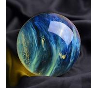 Smelting Yellow Red Crystal Ball with Stand, Quartz Gemstone, Stones Crystals for Feng Shui Divination Home Decoration,15cm/5.9in