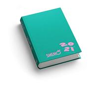 Smemo Agenda 2020/2021 16 mois - Vert logo rose - 11 x 15 cm