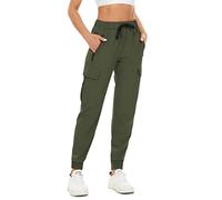 SMENG Pantalon Cargo Femme Poches Streetwear Taille Haute Hip Hop Pantalon Respirant Sport étanche Outdoor Montagne Escalade Randonnée Femme Cargo Pantalon Vert Petit