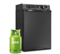 SMETA 60L Frigo Trimixte, Frigo Camping Gaz 12V 220V,Silencieux pour Caravane Camping-car Chalet Garage Chambre Yacht, Noir