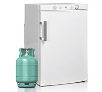 SMETA Frigo à Gaz 220V avec Congélateur 100L, Réfrigérateur Camping Car Silencieux, Frigo à Gaz pour Caravane, Garage, Gîte, Maison, Mobile-home, Chambre, Blanc