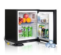 SMETA Frigo Camping Car 12V 220V, 30L, Frigo Van Aménagé 12V, Silencieux avec Serrure pour Voiture Caravane Van Bureau Maison Chambre Hôtel, Porte Réversible, Noir