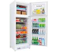 SMETA Frigo Gaz avec Congélateur, 265L, Réfrigérateur Congélateur Combiné Gaz/220V, Frigo Camping Gaz pour Camping-car, Garage, Caravane, Mobile-home, Blanc