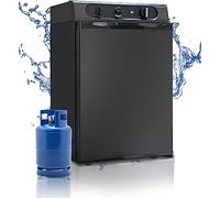 SMETA Frigo Trimixte, 60L, Frigo Camping Gaz 12V 220V, Silencieux 0db pour Caravane Camping-car Chalet Garage Chambre Voyage, Noir