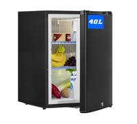 SMETA Frigo Van Aménagé 12V, Réfrigérateur 40L avec Serrure, 12V 220V pour Camping-Car, Mini Frigo pour Chambre, Caravane, Voiture, Hôtel, Absorption Silencieuse, Noir