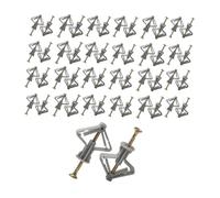SMGDA 100 Pièces Fixations pour Plaques de Plâtre (50 Chevilles Murales et 50 Vis Placo), Chevilles pour Plaques de Plâtre, Ancres Chevilles et Vis pour Fixations Murales Creuses Cloisons Sèches
