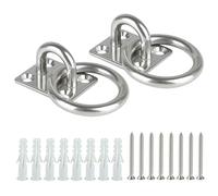 Smgda Crochet de plafond M8 plaque à œillet, support mural en acier inoxydable 304 avec anneau de 8 mm (50 mm x 40 mm) pour accrocher des balançoires de yoga, hamacs, gréement de bateau, sangles