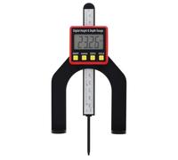 Smgda Jauge de profondeur numérique 80 mm, jauge de hauteur, règle de mesure à écran LCD pour scie à table, jauge d'épaisseur de table avec support magnétique, travail du bois (Rouge)