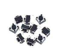 SMGLRUEAT 100 pièces Interrupteur tactile momentané Tact 6x6x5 6 * 6 * 5mm DIP milieu 4 broches jamais