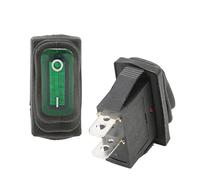 SMGLRUEAT 1Pcs KCD3 Rocker Light Switch 2 Position 2 Pin Green no Light 12V