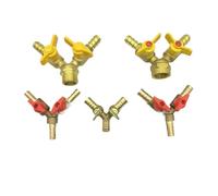 SMGLRUEAT 6 8 10 12mm Hose Y Type Three 3 Way Brass Shut Off Ball Valve Pipe Fitting Connector For Fuel Gas Water Oil Air(6mm-3way)