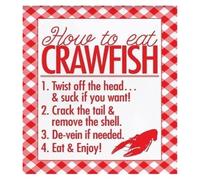 SMGLRUEAT How to Eat Crawfish Sign Crawfish Boil Party Novelty Funny Courtyard Garage Store Metal Signs Wall Decor 6 X 8 in