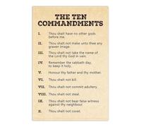 SMGLRUEAT The Law of God Wall Art, Modern Typography of the Ten Commandments, Minimalist Scripture Print for Modern Home, Office, Baptism Gift(Framed,12x18inch(30x45cm))